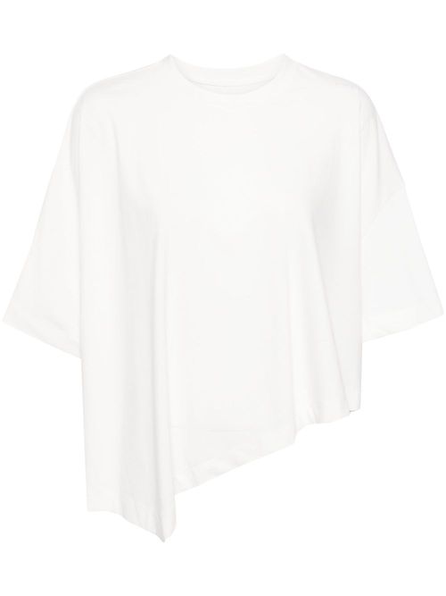 Asymmetric drop-shoulder T-shirt - White