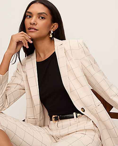Ann Taylor The Petite Hutton Blazer in Windowpane