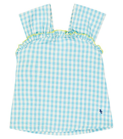 Bobo Choses Gingham cotton and linen top