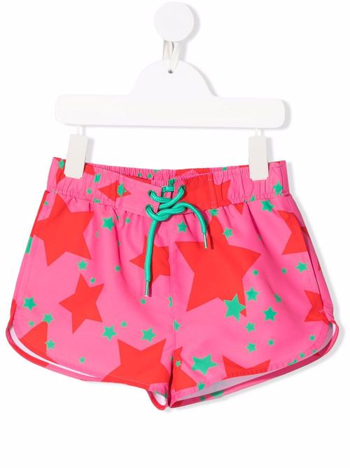 Starfish-print swim shorts - Pink