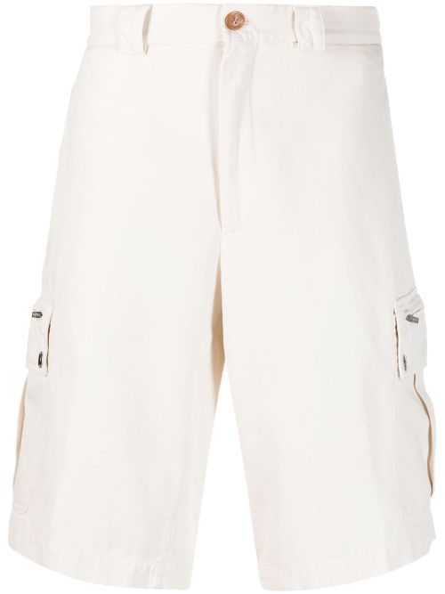 Cotton cargo shorts - WHITE