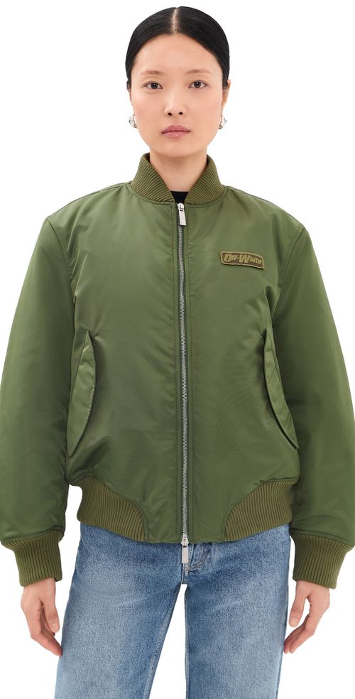 Embroidered Nylon Bomber Jacket Beech