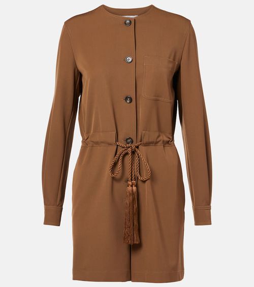 Max Mara Maine belted wool gabardine playsuit