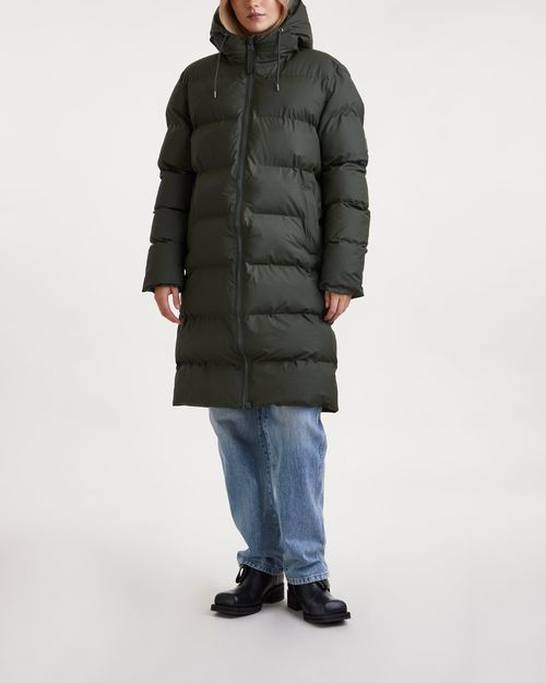 Rains Jacket Alta Long Puffer Green