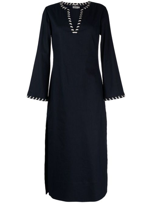 Dalta eyelet-detail midi dress - Blue