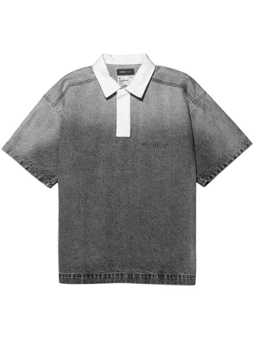Logo-embossed cotton polo shirt - Grey