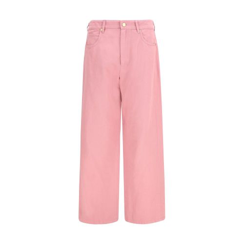 Cotton-Linen Blend Trousers — Pink