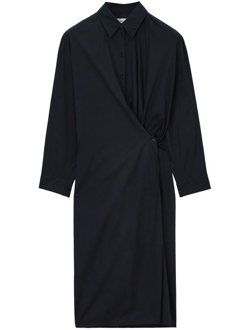 Twist-detailing midi dress - Black