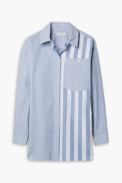 Scout patchwork-effect striped cotton-poplin shirt
