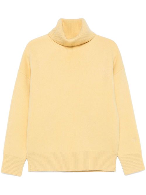 Double-knit turtleneck sweater - Yellow