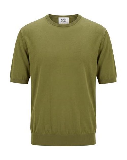 Man Sweater Sage green Size 50 Cotton