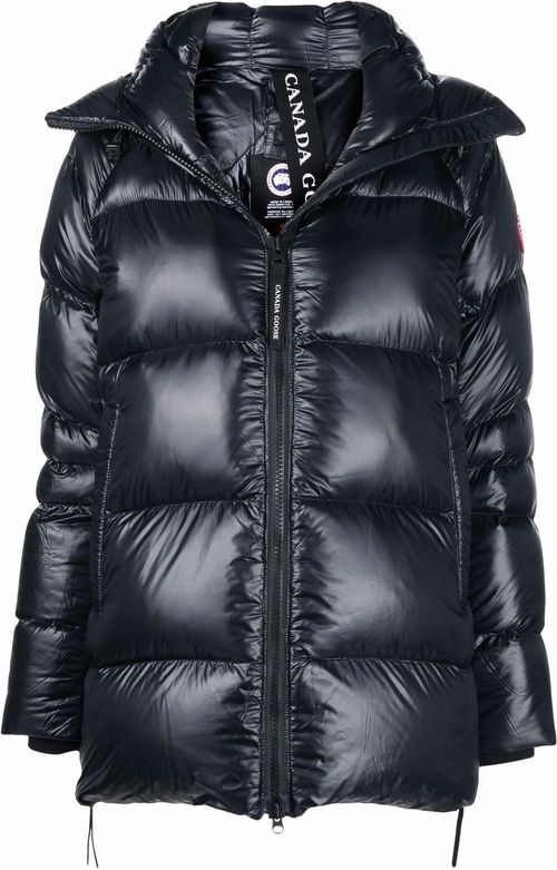 Quilted-finish down jacket - Black