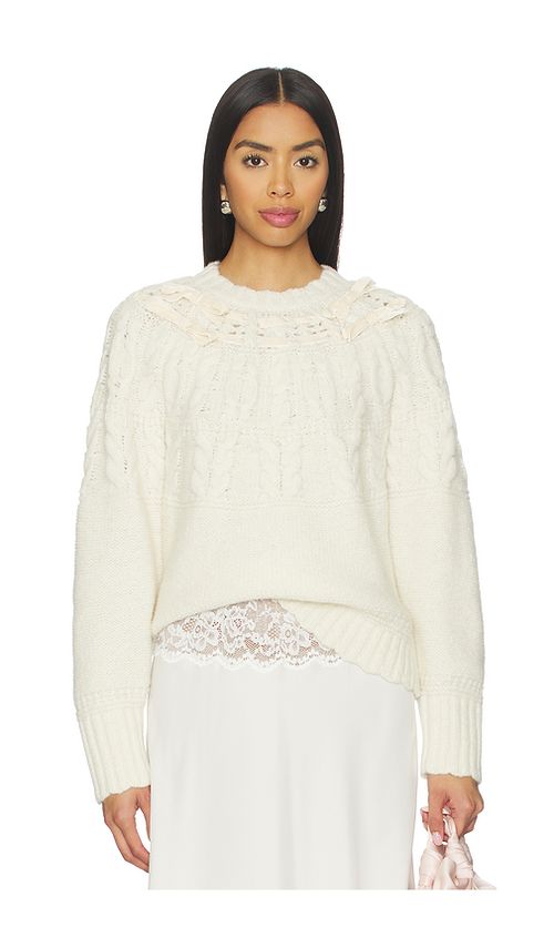 LoveShackFancy Sloanna Pullover Sweater in Ivory. XS. Also in L, M, S