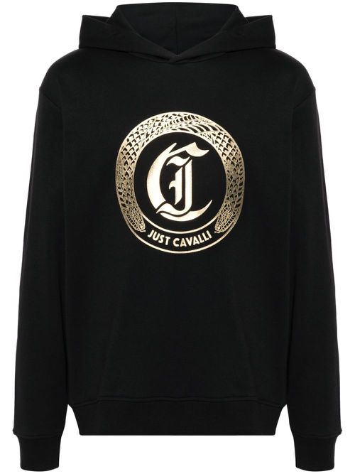 Logo-appliqué hoodie - Black