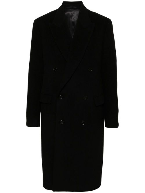 Wool double-breasted coat - Black