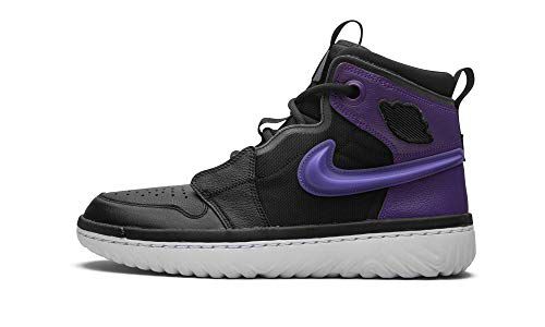 Jordan Mens Air 1 High React Black/Court Purple Ar5321 005