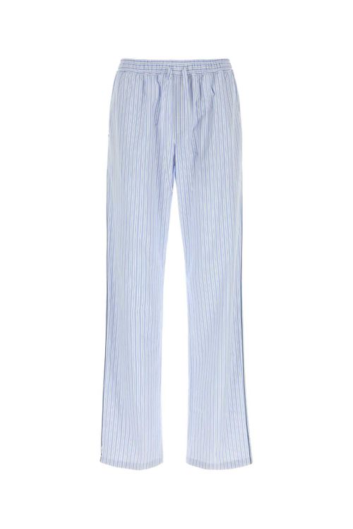 Striped Poplin Pyjamas Trousers — Blue