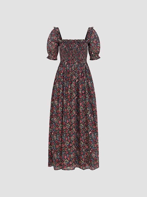Women's The Scarlett Midi Nap Dress - Jacobean Sprig