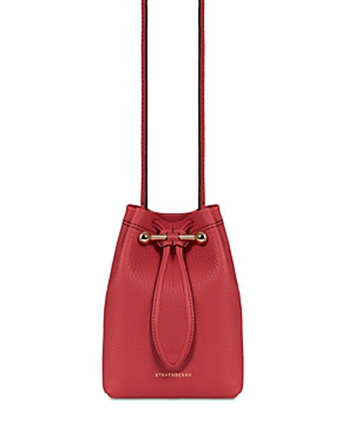 Osette Leather Drawstring Pouch Bag