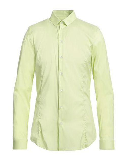 Man Shirt Light green Size 36 Cotton, Polyamide, Elastane