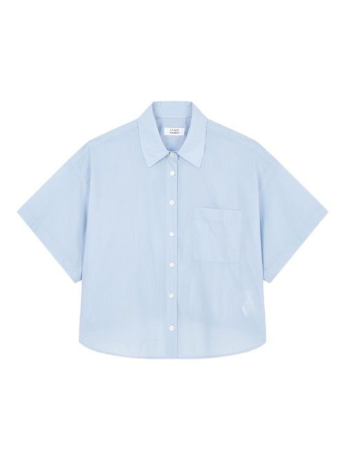 Elasticated-back shirt - Blue