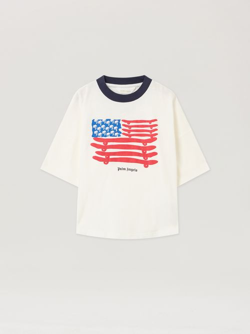 Palms Flag Over Tshirt S/s Kids  Off White