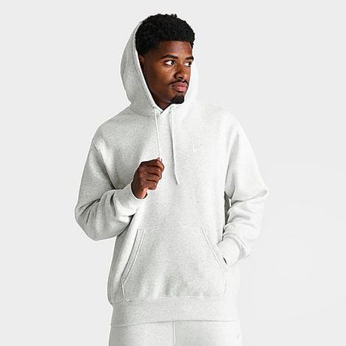 Men's Club Fleece Premium Embroidered Pullover Hoodie in Birch Heather/White