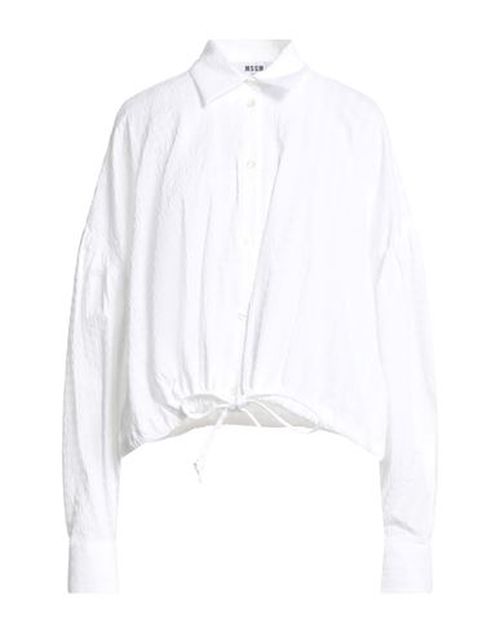 Woman Shirt White Size 4 Cotton, Elastane
