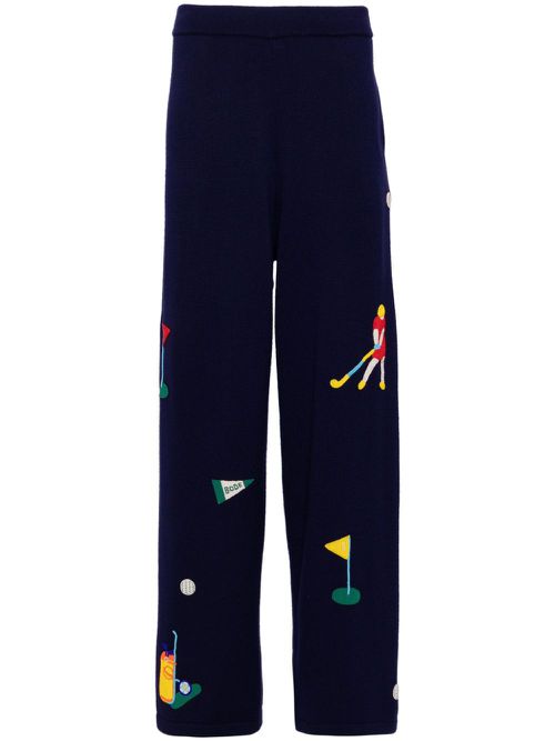 Bead detailing golf trousers - Blue