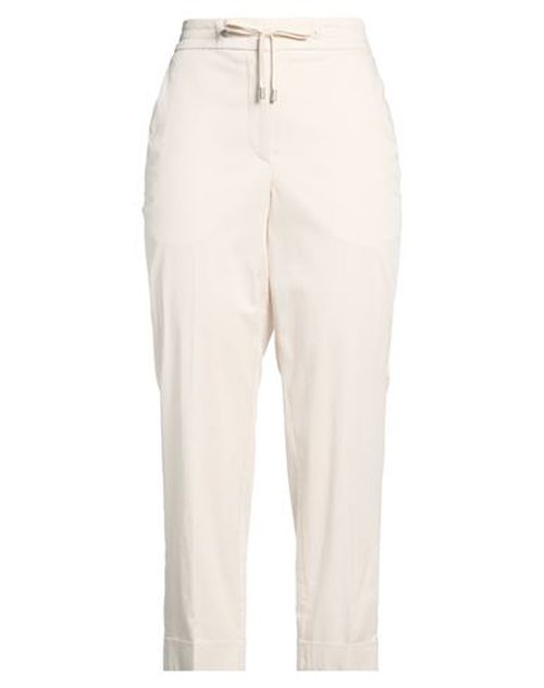 Easy Woman Pants Cream Size 6 Cotton, Elastane