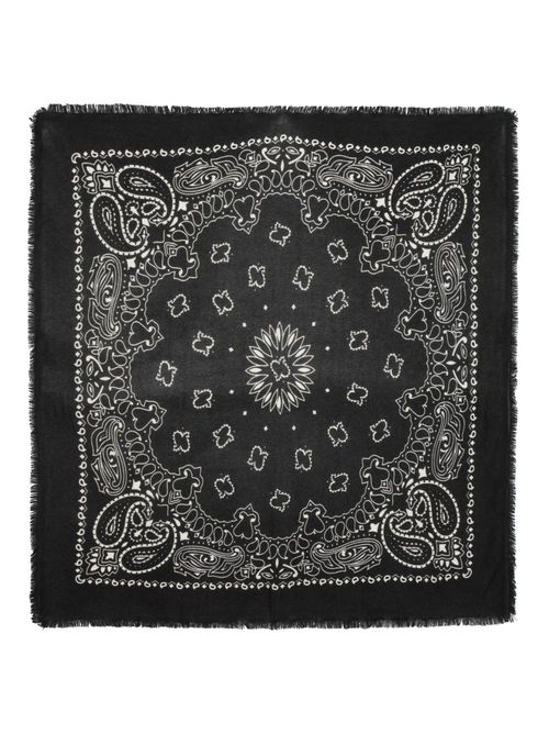 Hachiko paisley-print cashmere scarf - Black