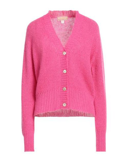 Woman Cardigan Fuchsia Size M Mohair wool, Polyamide, Linen, Cashmere, Wool