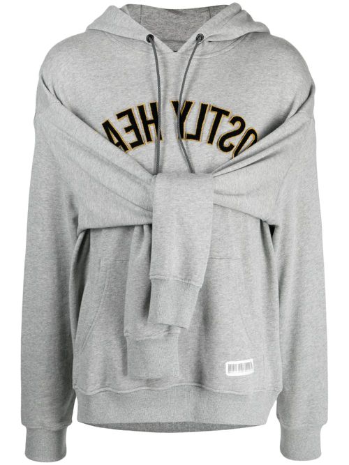 Logo-print cotton hoodie - Grey