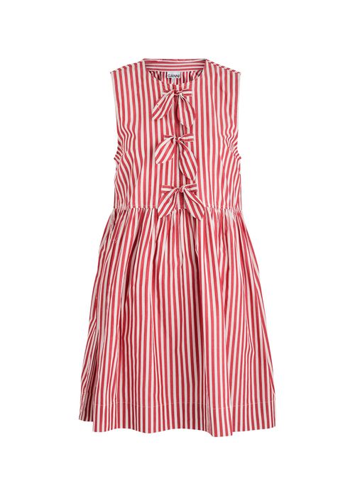 Striped Cotton Mini Dress