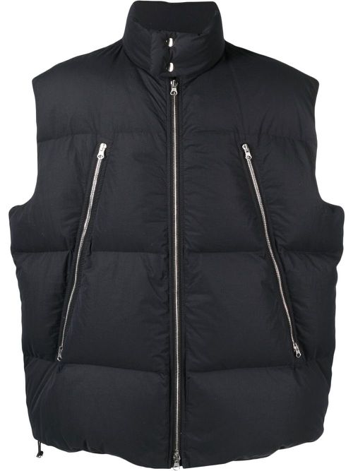 High-neck padded gilet - Black