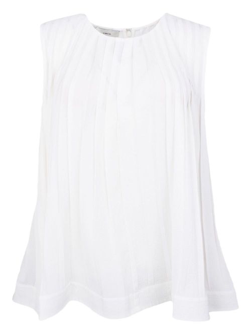 A-line pleated top - White