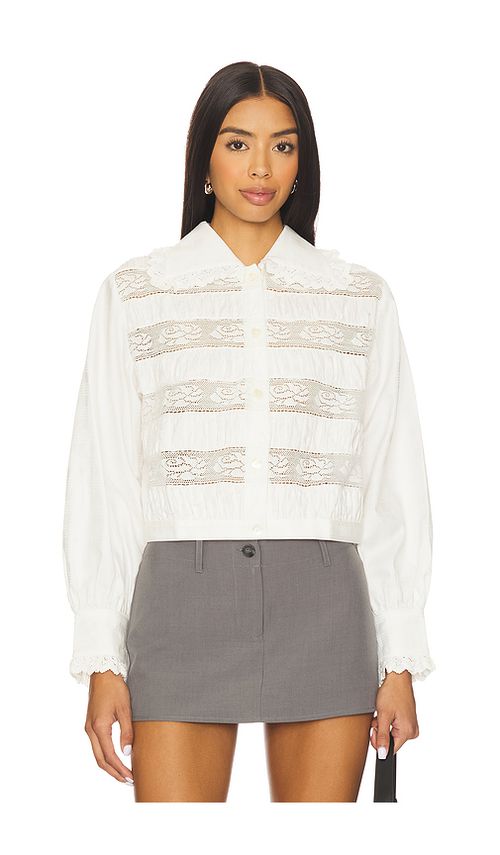 Yuhan Wang Lace Trimmed Blouse in White. S. Also in L