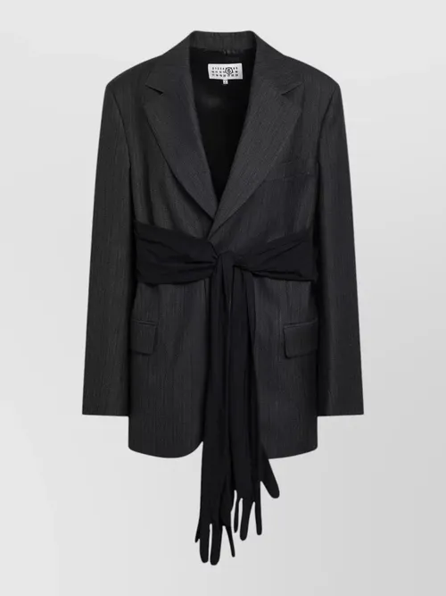 Maison Margiela - wool blend jacket gloves pinstripe vent