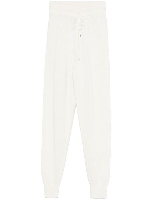 Pointelle-knit trousers - White