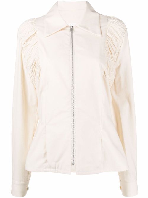 Ruched-detail shirt - Neutrals