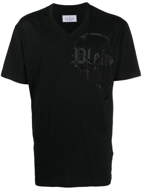 V-neck logo T-shirt - Black