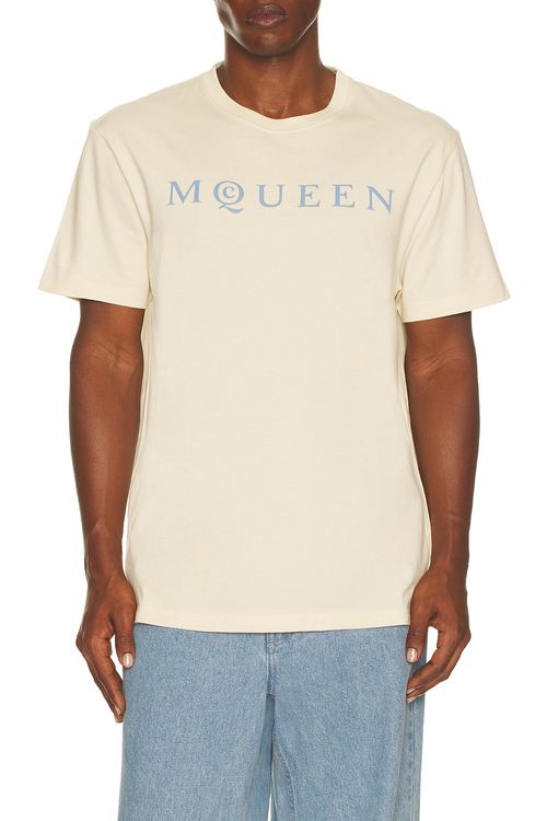 McQueen Flock T-Shirt in Ivory