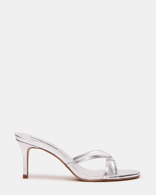 Steve Madden Women's Clari Thong Heels - Silver - - Leather