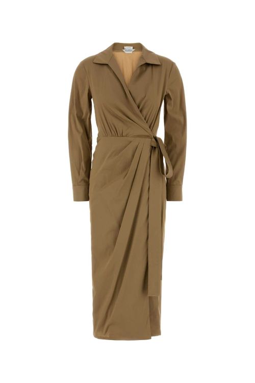 Wrap Shirt Dress Dress — Beige