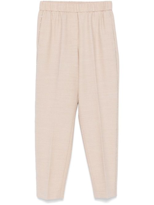 Monili-Chain Virgin Wool Trousers — Beige