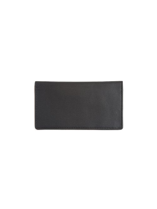 Men's Leather Checkbook Wallet - Black