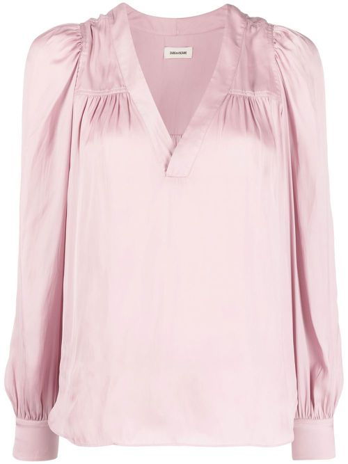 Telia V-neck blouse - Pink