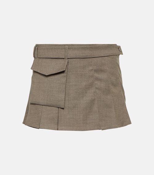 Mia pleated wool mini skirt