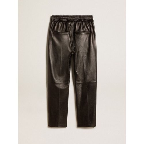 Golden Goose - Black Joggers In Nappa Leather With Zip At The Base, Woman
