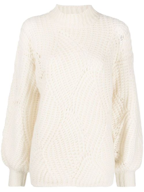 Ribbed-knit jumper - White